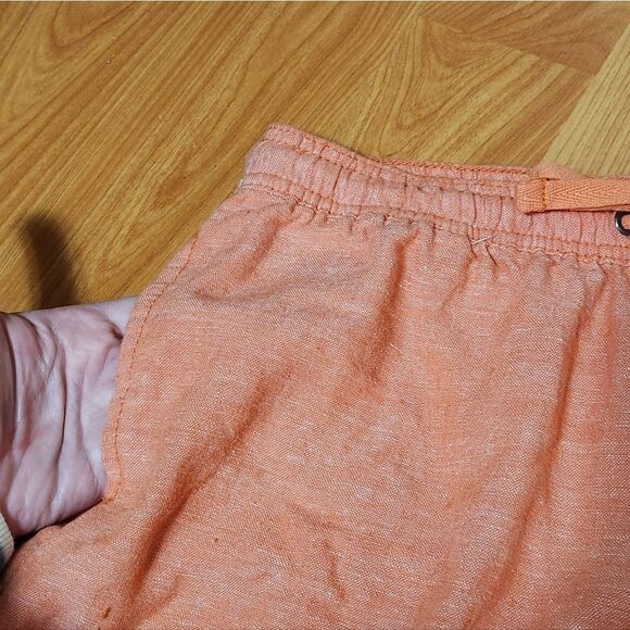🧵📷🔹️Dash Orange Linen Blend Cropped Pants Medium - Picture 6 of 12